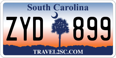 SC license plate ZYD899