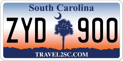 SC license plate ZYD900