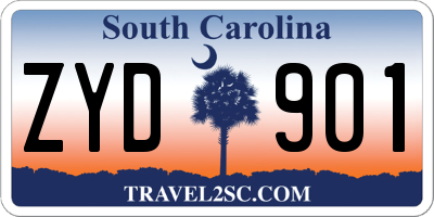 SC license plate ZYD901