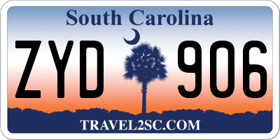 SC license plate ZYD906