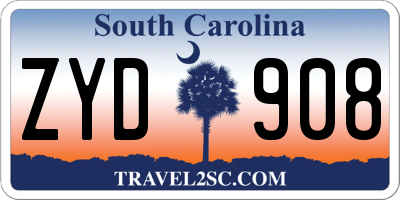 SC license plate ZYD908