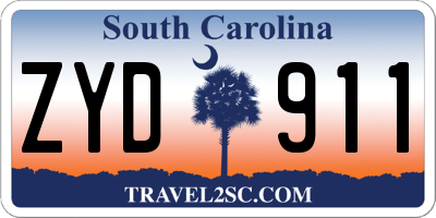 SC license plate ZYD911