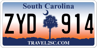 SC license plate ZYD914