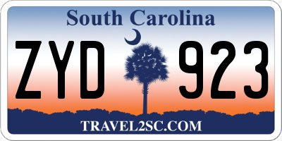 SC license plate ZYD923
