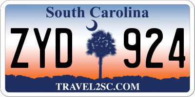 SC license plate ZYD924