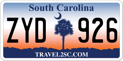 SC license plate ZYD926