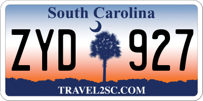 SC license plate ZYD927