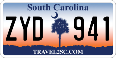 SC license plate ZYD941