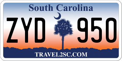 SC license plate ZYD950