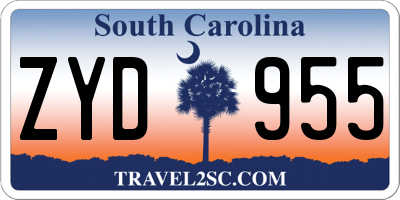 SC license plate ZYD955