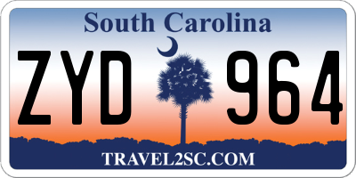 SC license plate ZYD964