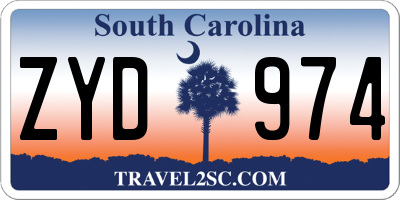 SC license plate ZYD974