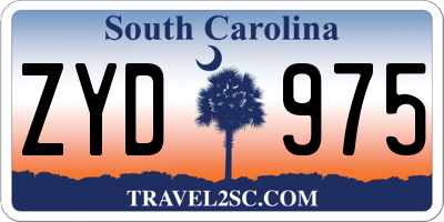 SC license plate ZYD975