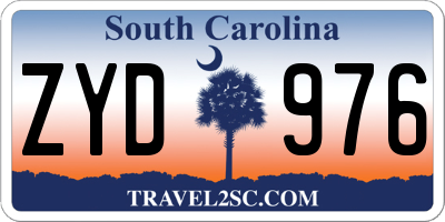 SC license plate ZYD976