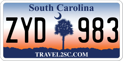 SC license plate ZYD983