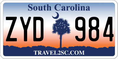 SC license plate ZYD984
