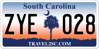 SC license plate ZYE028