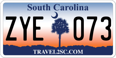 SC license plate ZYE073
