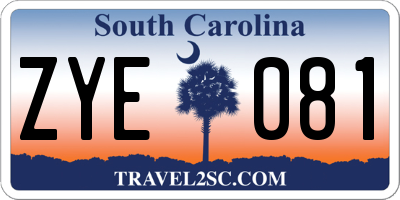 SC license plate ZYE081