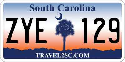 SC license plate ZYE129