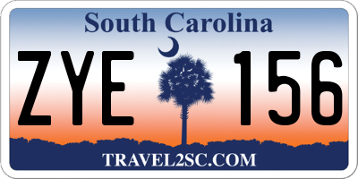 SC license plate ZYE156