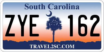SC license plate ZYE162