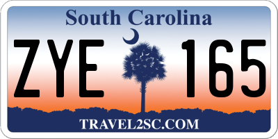 SC license plate ZYE165