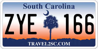 SC license plate ZYE166