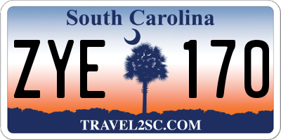 SC license plate ZYE170