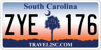 SC license plate ZYE176