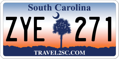 SC license plate ZYE271