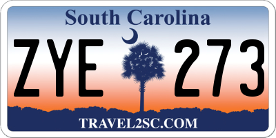 SC license plate ZYE273