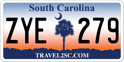 SC license plate ZYE279