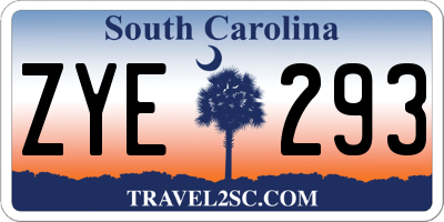 SC license plate ZYE293