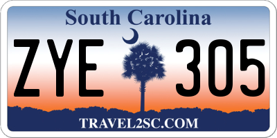 SC license plate ZYE305