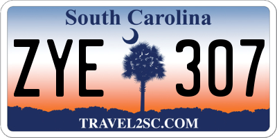 SC license plate ZYE307