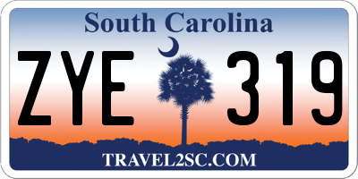 SC license plate ZYE319