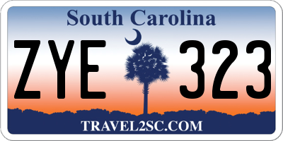 SC license plate ZYE323