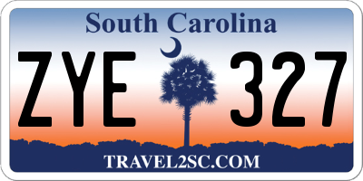 SC license plate ZYE327