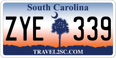 SC license plate ZYE339