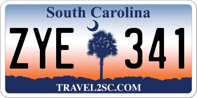 SC license plate ZYE341
