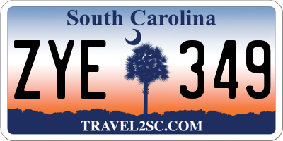 SC license plate ZYE349