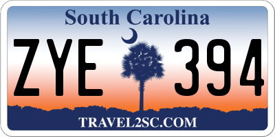 SC license plate ZYE394