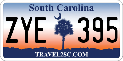 SC license plate ZYE395