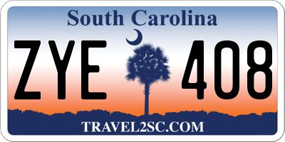 SC license plate ZYE408