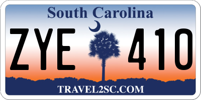SC license plate ZYE410