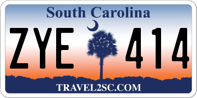SC license plate ZYE414