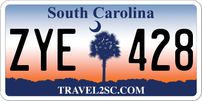 SC license plate ZYE428