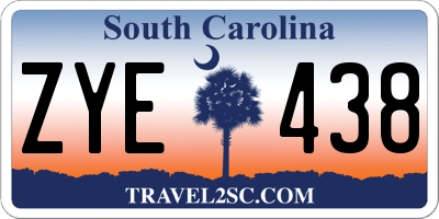 SC license plate ZYE438