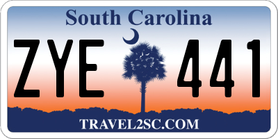 SC license plate ZYE441